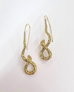 Twisted Gold Snake Earrings