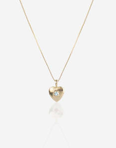 Aquamarine Gold Heart Necklace