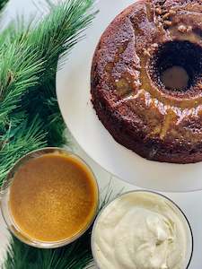 Sticky date pudding, caramel sauce, cream