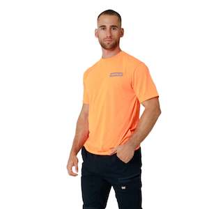 CAT Icon Block Hi Vis Tee - Orange