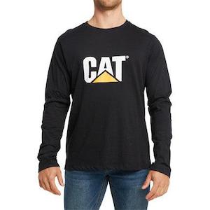 CAT Original Fit Long Sleeve Logo Tee - Pitch Black