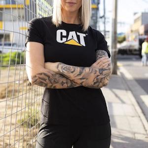 CAT Trademark Logo Women's Tee - Black