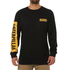 CAT Icon Block Long Sleeve Tee - Black