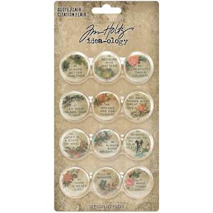 Craft material and supply: Tim Holtz idea-ology Quote Flair Buttons