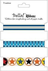 Craft material and supply: Bella Paper Boy Ribbonz