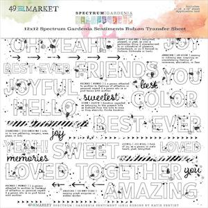 49 and Market - Spectrum Gardenia - Sentiments Rub-on Sheet 12x12