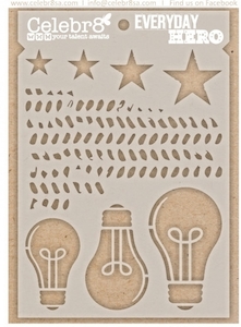 Craft material and supply: Celebr8 Everyday Hero - Stencil