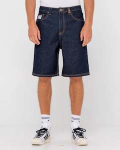 Clothing: Lucifer Loose Jort Raw Blue