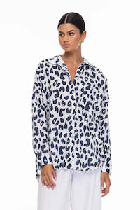 Defiant Shirt Ivory/Midnight Leopard