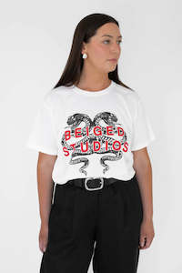 Clothing: Vintage White Snake Tee White