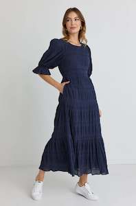 Clothing: Gratitude Bubble Dress Navy