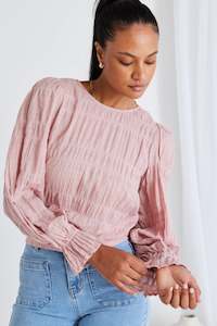 Clothing: Imagine Shirred Top Blush