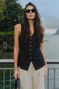 Clothing: Eiffel Fitted Longline Fitted Vest