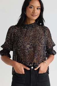 Influential Blk Chocolate Rose Top