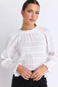 Sonnet Shirred Top White