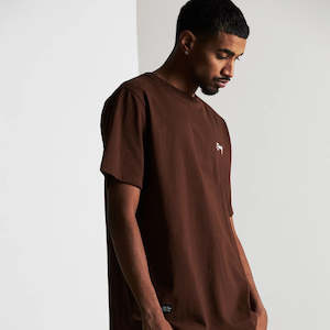 Scripted Stamp Tee Brown