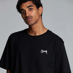 Clothing: Stamp Script Tee Black