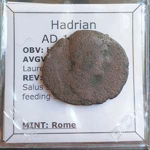 #o939# Roman Bronze Ae As coin of  Hadrian from 125-128 AD