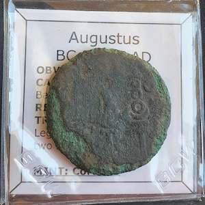 Antique: #o926# Roman provincial bronze coin of Augustus from BC 27-14 AD (Spain)