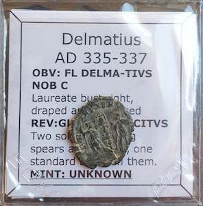 Antique: #o808# Rare Roman coin of Delmatius from 335-337 AD