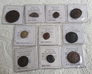 Ex-dealers lot of 10 Ancient bronze Roman coins from 51-307 AD