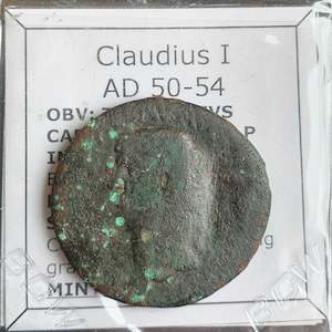 Antique: #N333# Roman bronze Ae As coin of Claudius I from 50-54 AD