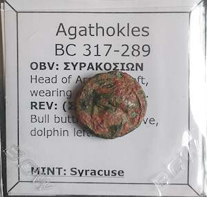 #o340# Sicilian Greek coin of Agathokles from Syracuse, 317-289 BC