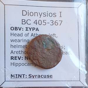 #o359# Sicilian Greek coin of Dionysios I from Syracuse, 405-367 BC. (Copy)