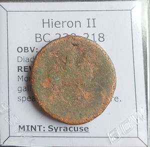 #N893# Sicilian Greek coin of Hieron II from Syracuse, 230-218 BC.