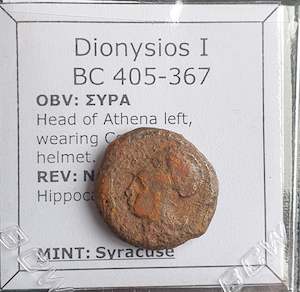 #N890# Sicilian Greek coin of Dionysios I from Syracuse, 405-367 BC.