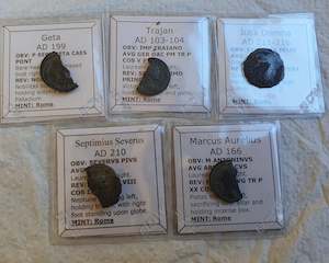 #lot 33b# Ex-dealers lot of 5 Ancient silver Roman coins from 103-206 AD