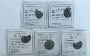 Antique: Ex-dealers lot of 5 Ancient silver/bronze Roman coins from 161-231 AD