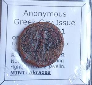 #o594# Anonymous Sicilian Greek coin from Akragas, 400-241 BC