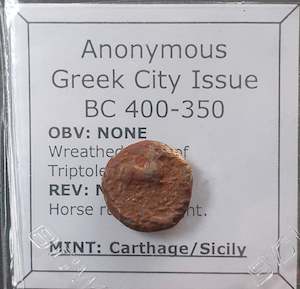 Antique: #o387# Anonymous Carthage/Sicily Greek coin from 400-350 BC