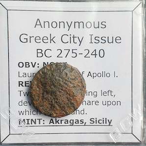 Antique: #o351# Anonymous Sicilian Greek coin from Akragas, 275-240 BC