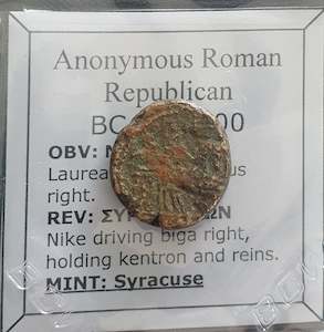 #o335# Anonymous Roman Republican issue bronze coin of Syracuse 212-200 BC