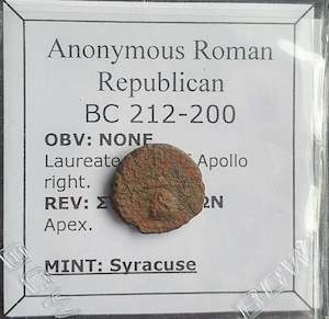 #o334# Anonymous Roman Republican issue bronze coin of Syracuse 212-200 BC