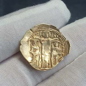 Antique: Byzantine gold coin of Michael IX from 1325-1328 AD