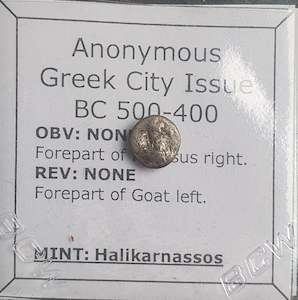 #n127# Anonymous silver Greek Hemiobol from Halikarnassos or Kasolaba, 400 BC