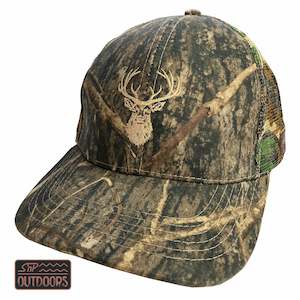 SnP Outdoors True Timber Camo Trucker Cap - Stag Embroidery