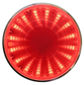 Automotive component: LED Red 3D Infinity Lamp 2 Inch Round 12V