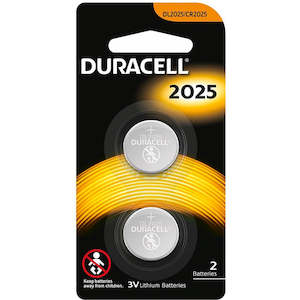 Cafe: Duracell CR2025, 3 volt lithium coin cell pack of two