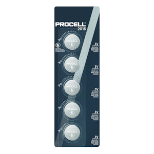 PROCELL 3V CR-2016 LITHIUM BATTERY 5 PACK