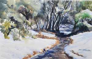 Art gallery: Deborah Lambert. It snowed last night, Beech forest, Glenorchy.