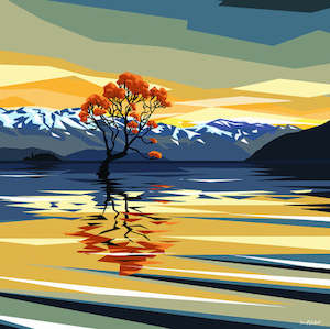 Ira Mitchell-Wanaka Tree Evening Print