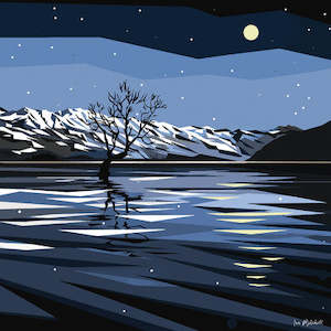 Ira Mitchell-Wanaka Tree Night Print