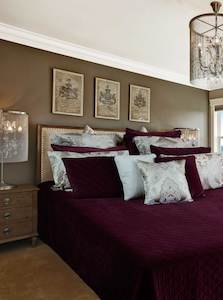 Bedding: Velvet Burgundy Coverlet