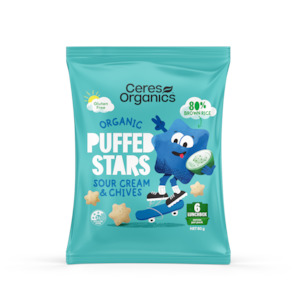 Organic Puffed Stars Sour Cream & Chives - 80g