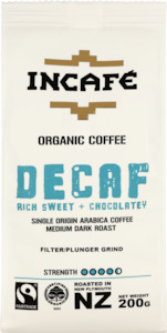 Health food wholesaling: IncaFe Decaf Coffee, Filter/Plunger Grind - 200g