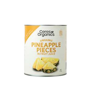 Health food wholesaling: Pineapple Pieces in Juice Organic - 3.1kg